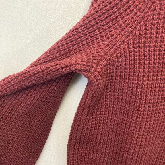 Oak Hill Heavy Chunky Knit Henley Sweater Men's 2XLT 2XL Tall Maroon Red Buttons - Picture 7 of 16